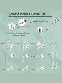 CASSIECA CASSIECA 1 Stück 16 Gauge Knorpel Ohrringe für Frauen, flacher Stecker - Hypoallergen, chirurgischer Edelstahl Stud Hoop Knorpel Ohrring Set für Daith, Concha, Tragus, Helix Piercings, Einzelstück