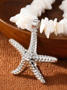 1 Stück modische Muschelperlen Seestern Anhänger Halskette für Frauen, Sommer BOHO Stil Strand Urlaub Choker, Geschenk für unisex