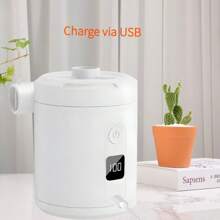 1pc Mini Portable Air Pump, Electric Air Compressor, Wireless Rechargeable Pump, Inflation/Deflation Pump Suitable For Inflatables, Air Mattress, Boats, Swimming Rings, 5200mAh