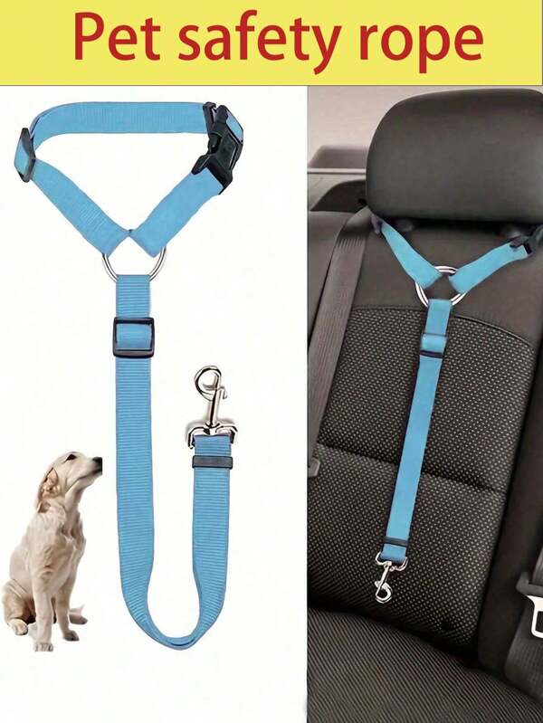 Pet Car Seat Belt, Car Products Dog Leash, Pet Leash, Dog Cat Seat Belt, Car Headrest Restraint, Adjustable Nylon Fabric, Dog Restraint Vehicle Seat Belt, Pet Car Accessories, Car Accessories