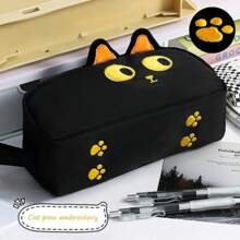 MSLSOZ Large Capacity Pencil Case Black Color, Cat Pencil Case,Pencil Pouch,Pen Bags Organizer For Office College School,Pencil Pouch For Girls Boys,Back To School,School Supplies