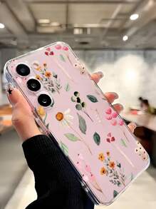 Flower 1pc Creative Floral Pattern Anti-Slip Transparent Phone Case, Compatible With IPhone, Honor, Redmi, Galaxy A04e/12/A13/A14/A34/A50/A52/A53/A54/S21/S22/S23/S24/S25/S25 Ultra, 6A/7A/8A, 12T/13T