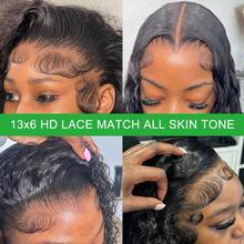 36 Inch Deep Wave Wig 200% Density 13x6 Lace Frontal Wigs Human Hair 13x4 Transparent Lace Front Wig Brazilian Human Hair Wigs For Women 6x4 Lace Glueless Curly Wig - Black - View 6