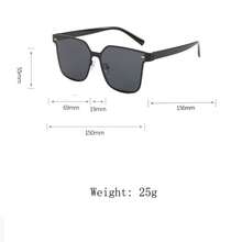 1pc Men's Rectangular Flat Polarized Fashion Glasses, Black Color, Slim Face Design, Suitable For Driving - Black Frame Black Gray Film - View 3