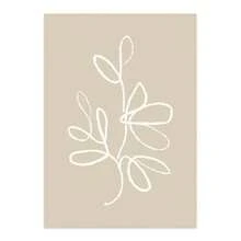 1pc Gift Modern Boho Abstract Matisse Beige White Line Wall Arts Posters Minimalist Canvas Paintings Print For Living Room Interior Home Optional Frame ,Wall Art With Frame - Multicolor - View 24