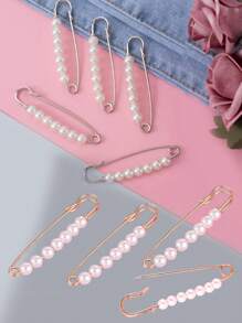 1/2/4pcs Rhinestone Brooch For Women Girls Gold Silver Color Safty Pin Brooch Lapel Pin Badge Sweater Dress Clothing Decor Hat Accessories