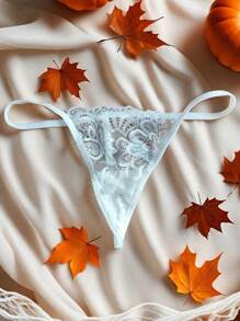 Tangas con bolsillo de encaje y flor transparente, diseño innovador. Nota: El producto no incluye ningún juguete, los juguetes en los calzoncillos son solo para fines de demostración. El artículo es la prenda interior en sí misma, sin juguetes ni accesorios.