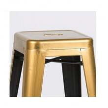 Industrial Loft Style Metal Gold Paint Finish Bar Stool Breakfast - 65.5 Centimetres - View 3