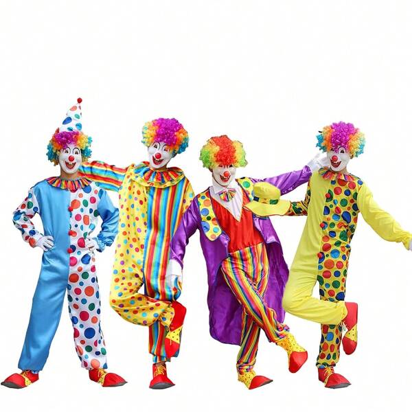 Adult Clown Jumpsuit Circus Clown Role-Playing Costume/Only Includes Jumpsuit/Does Not Include Wig, Nose, Shoes Create A Joyful Theme Party!