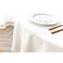 SERAPHINEX Mantel Antimanchas De Color Sólido, Disponible En Forma Rectangular/Redonda (1 Pieza), Con Tamaños De 140*240 Cm, 140*140 Cm, 140*180 Cm Y 180*180 Cm, Adecuado Para Diversos Espacios Residenciales Y Comerciales. - Blanco lechoso - Ver 5