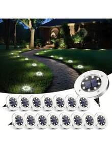 8LED Solar Underground Light, Outdoor Waterproof Step Garden Lawn Light, Solar Courtyard Light, Suitable For Courtyard, Outdoor, Lawn Decoration - Multicolor - View 2