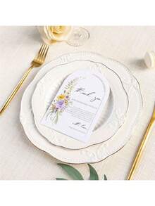 50pcs Floral Thank You Cards, Suitable For Wedding, Reception, Rehearsal Dinner, Party, Event & Celebration Tabletop, Essential For Wedding Gift - Multicolor - View 5