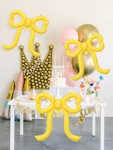 1/3 个蝴蝶结形气球，空心心形蝴蝶结铝箔气球，哑光浅粉色、黑色、紫色、蓝色、霓虹粉色、黄色和象牙色，适用于蝴蝶结装饰、生日、情人节、迎婴派对、婚礼、摄影、公主派对、单身派对、户外拍摄、周年纪念、母亲节、茶会、粉色和黑色老鼠主题派对、性别揭晓 - 彩色 - 查看 10