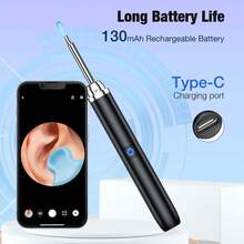 Intelligent Visual Ear Scoop, HD Camera Ear Wax Removal Tool, Ear Wax Removal Tool Kit With 6 LED Lights, With Pc Silicon Ear Spoon Head, Type-C Data Cable, Visual Inspection Instrument, Travel Stuff, Party, Birthday, Gifts For Men Mom Dad Friends - Multicolor - View 6