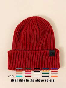 1pc Unisex Solid Color Knitted Hat, Y2K Style Outdoor Warm Beanie, Casual All-Match Winter Ski Cap Suitable For Daily Commute