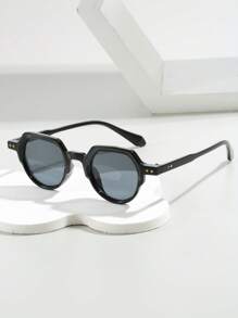 1 buc ochelari de soare retro pentru bărbați, cu ramă rotundă mică, stil Street Shooting, de înaltă calitate, potriviți pentru uz zilnic și decor