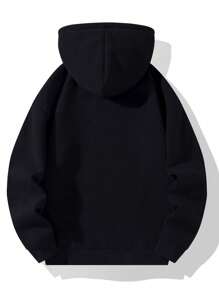 2025 Autumn And Winter New Loose American Casual Thickened Half Zipper Velvet Hooded Sweatshirt For Men