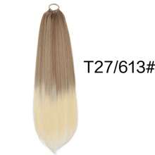 Braid DIY Ponytail Extensions Synthetic With Hair Tie Wrap Around Hair Braid Extensions Tail Rubber Band Hair Ring 28 Inch Ombre