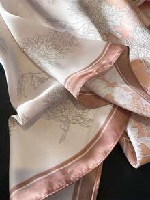 1pc Elegant Floral Print Scarf, Breathable Sunscreen, Multi-Use, 27.5inch, Suitable For Daily Wear, Outing, Travel, Photography, Leisure, Party, Gift, Fashion Accessory, Spring/Summer