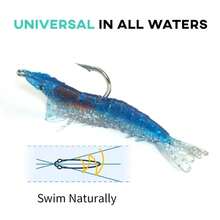 Topline Tackle 4pcs/Box 6cm 3g Glow-In-The-Dark Realistic Shrimp Soft Bait Artificial Soft Hook Fishing Lure For Bass Saltwater Fishing Tackle