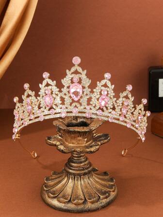 1pc Elegant Alloy Crown Rhinestone Headband, Suitable For Party, Wedding, Bridesmaid, As Gift For Female Friends Hair Accessories