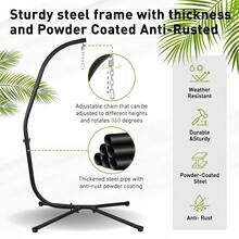 Aoodor Hammock C Stand Solid Steel Construction For Hanging Swing Chair Patio - as pic - View 5