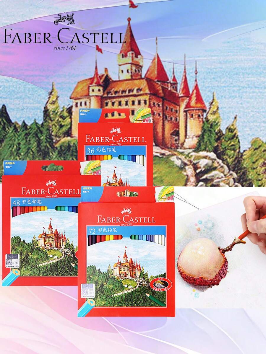 36/48/72 Color Faber-Castell Colouring Pencils,Hexagonal,Shatterproof,Stackable Colors For Drawing,Handwriting,Learning Markers Students Back To School Ideas Gift Choice Back To School Essentials Art Supplies Stationery