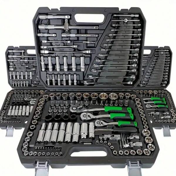46pcs Ratchet Wrench Socket Set, Chrome Vanadium Steel Hand Tool Kit, Automotive Mechanic Tools, Tool Box, Gift For Fathers, Mechanics Tool Set, Motorcycle Accessories, Car Accessories, Tool Bag, Bicycle Repair Tools, Home Maintenance Tools, Portable, Christmas Gift