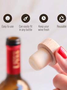 Rolhas de vinho personalizadas, 5 peças, rolhas em formato de T para vinho, rolhas de cortiça reutilizáveis, rolhas de madeira e borracha, rolhas de garrafa, rolha de vedação
