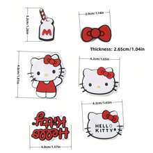 Sanrio Set de 6 piezas/12 piezas Decoraciones para zapatos de hombres y mujeres tipo Hello Kitty - Accesorios 3D lindos y de moda, extraíbles, para zapatos con agujeros tipo KT 3D, accesorios para zapatos con hebilla de personajes de dibujos animados de gato, ideales para vestidos y sandalias de primavera y verano, recomendado como regalo para amigos y novias