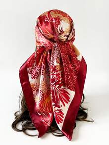 波西米亚风 1 件 90 厘米女式印花方巾，休闲防晒头巾和颈巾，适合夜间裹胸、睡觉和日常佩戴，可作为方巾、头巾、头巾或头巾上衣佩戴 - 彩色 - 查看 12