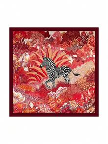 波西米亚风 1 件 90 厘米女式印花方巾，休闲防晒头巾和颈巾，适合夜间裹胸、睡觉和日常佩戴，可作为方巾、头巾、头巾或头巾上衣佩戴 - 彩色 - 查看 3