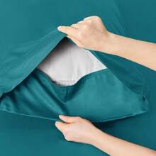 Bedsure Queen Sheet Set, Cooling Sheets For Queen Size Bed Set, Rayon Derived From Bamboo, Breathable & Soft Deep Pocket Up To 16 Inches, Hotel Luxury Silky Bedding, Bedsheet & Pillowcases, Dark Grey - 18 - 綠松石 - 查看 5