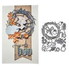 1 Pc Autumn Wreath Metal Cutting Die For Making Cards, Suitable For Metal Die Cutting Dies, Scrapbooks, Photo Albums, Diaries, Greeting Cards, Embossed Paper, Handicraft Decoration