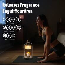 GEEZO Fragrance Candle Warmer Lamp,Electric Candle Warmer With Timer & Dimmer,Mom Christmas Birthday Gifts For Women, House Warming Gifts New Home Bedroom Decor - 黑色03 - 查看 5
