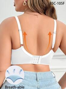 Soutien-gorge en dentelle à empiècement grande taille pour femmes, soutien-gorge sans fil doux et confortable
