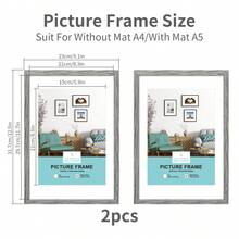 قطعتان إطار خشبي اصطناعي مع لوحة، 30*40سم/A3/A4 إطار صورة خشبي عتيق، كلاسيكي أسود، خشب باهت اللون، بني متروك، خشب مركب عالي الجودة للمعيشة، المكتب، المعرض للتعليق، عرض الفن والتصوير الكبير، إطارات الشهادة A4، حامل مكتبي، هدية فاخرة، ديكور المنزل، أسود، لون الخشب، خشب متلف، رمادي، بني