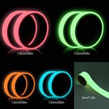 夜光胶带贴纸 - 彩色夜光胶带：橙色、粉色、绿色、蓝色，适用于浴室、家居、办公室、房间装饰 - 彩色 - 查看 2