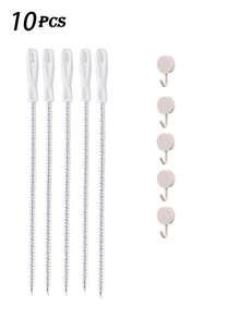 10pcs Drain Pipe Cleaning Brushes, Household Hair Catcher Drain Cleaner Tool, Flexible Sink Drain Cleaning Brush, Drain Clog Remover, For Bathroom/Kitchen Sink, Drain Cleaning Supplies (10/6/4/2/1pc Available) - White - View 17