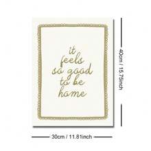 1 pezzo Stampa su tela con citazione "It Feels So Good To Be casa", senza cornice, in stile minimalista con tipografia in verde oliva, opera d'arte da parete accogliente per dormitorio, appartamento, soggiorno, camera da letto, decorazione moderna per la casa