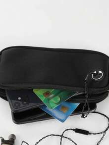 1pc Unisex Waterproof Waist Bag For Sports, Fitness, Running, Cycling - Black - View 3