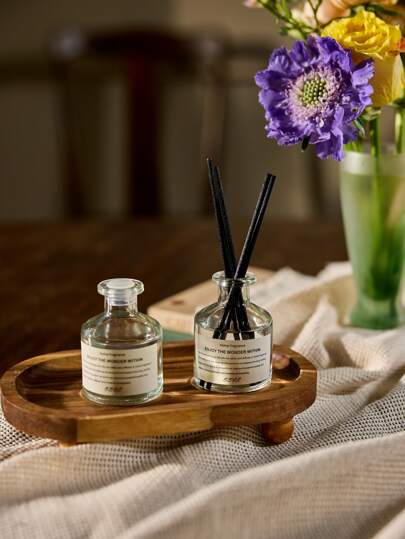 Cirelle 1 conjunto (1 frasco de óleo de fragrância + 4 bastões difusores) Conjunto de difusor de óleo de fragrância para casa sem chamas para aroma duradouro, adequado para quarto, banheiro, sala de estar, etc.