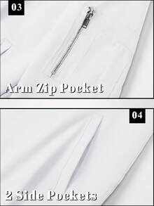 KEFITEVD Men's Bomber Jacket Lightweight Casual Spring Fall Windbreaker Zip Up Coat With Pocket - White - View 7