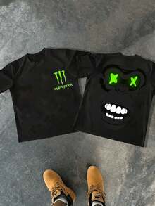 (Tshirts Monster Gorilla Summer Sports Short-Sleeved T-Shirt # Printed T-Shirts*0003 2025 Fashion New T-Shirts - Black - View 9