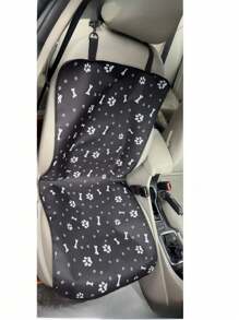 1pc Waterproof Printed Oxford Cloth Pet Car Front Seat Cover, Suitable For Outdoor And Anti-Dirty Car Seat Mat