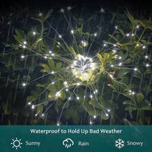 1/2/4pcs Solar Powered Fireworks Lights, 60/120/240 LED Outdoor Waterproof Lawn Lamps For Garden, Wedding, Party, Patio, Holiday Decoration Colorful Solar Lights