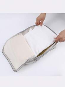 4pcs Compressible Travel Storage Bags, Minimalist Business Style, Multi-Functional Vertical Design Waterproof Organizer - Beige - View 3