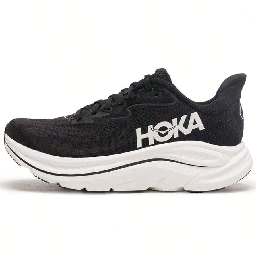 Hoka Zapatillas de correr Clifton 10 para mujer, de ancho amplio, zapatillas de entrenamiento acolchadas 1162050-BWHT - Blanco y negro - Ver 1