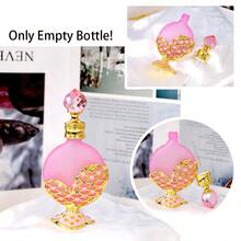1 个 15ML 玻璃扁平瓶，带粉色心形珐琅工艺，可再填充香水/精油滴管瓶，优雅的家居装饰配件，高端节日礼物，仅手洗，女士个人护理用品，别致的香水储存瓶，精致的装饰，高品质，时尚化妆品配件，轻便的便携式旅行基本补充瓶（仅空瓶） - 粉色 - 查看 7