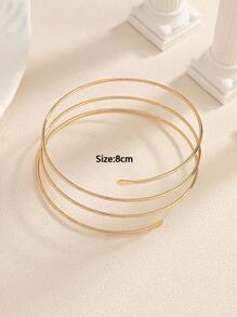 1pc Minimalist Metallic Wire Detail Bracelet For Women